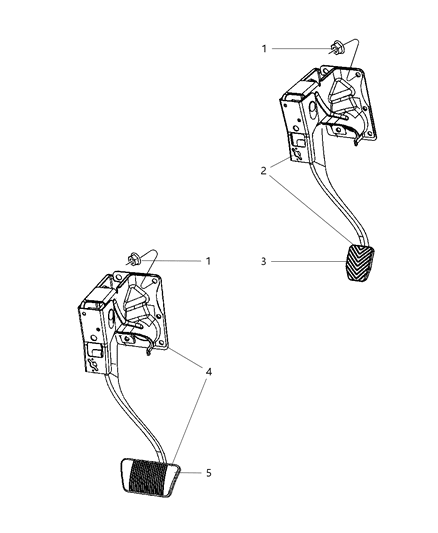 2008 Dodge Caliber Pedal, Brake Diagram