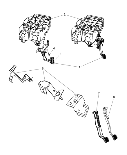 2006 Dodge Ram 3500 Pedal-Brake Diagram for 55366032AE