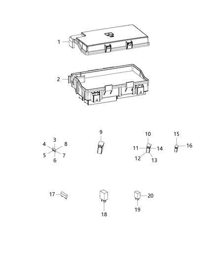 2014 Ram 3500 Holder-Fuse Diagram for 68250494AA