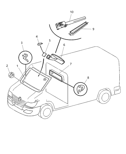 2004 Dodge Sprinter 3500 Inside Rear View Mirror Diagram for 5127266AA