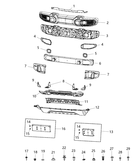 2021 Jeep Gladiator Front Diagram for 68356721AB