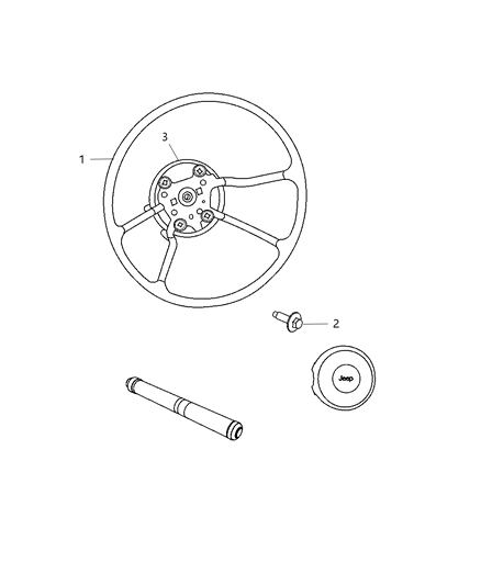 2010 Jeep Wrangler Cover-Steering Wheel Back Diagram for 68046658AA