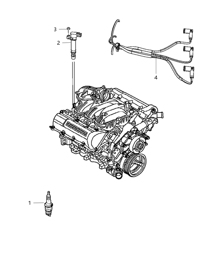 2012 Ram 1500 Spark Plugs, Ignition Coil, And Ignition Cables Diagram 1
