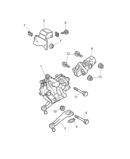 2004 Chrysler Crossfire Cover-Power Steering Pump Diagram for 5098993AA