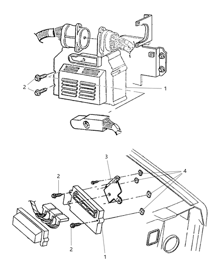 2002 Jeep Liberty Powertrain Control Module Diagram for 56041603AD