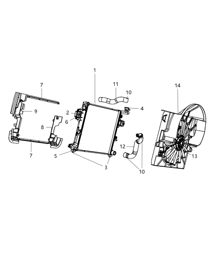 2008 Jeep Commander Radiator & Related Parts Diagram 2