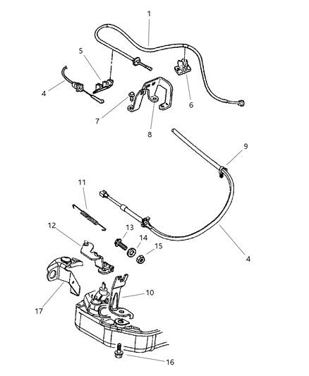 2003 Jeep Grand Cherokee Cable-Throttle Valve Diagram for 52104284AB