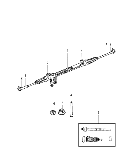 2007 Jeep Grand Cherokee Gear-Rack And Pinion Diagram for 52089292AE