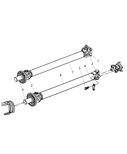 2004 Jeep Liberty Rear Drive Shaft Diagram for 52853126AA