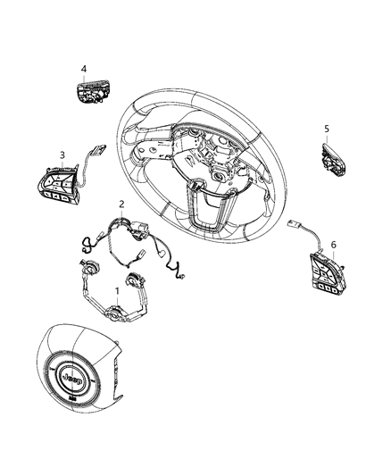 2021 Jeep Compass Switches, Steering Wheel Diagram
