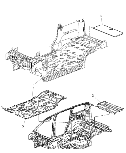 2007 Chrysler Aspen Mat Kit-Floor Diagram for 1GD711DHAA