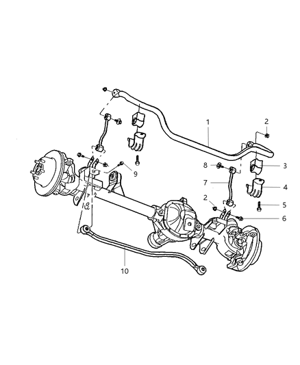2003 Jeep Grand Cherokee Front Stabilizer Bar & Track Bar Diagram