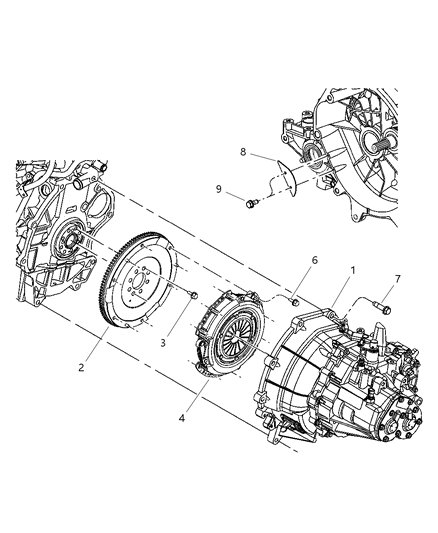 2003 Dodge Neon Transaxle Mounting & Assembly Diagram 2