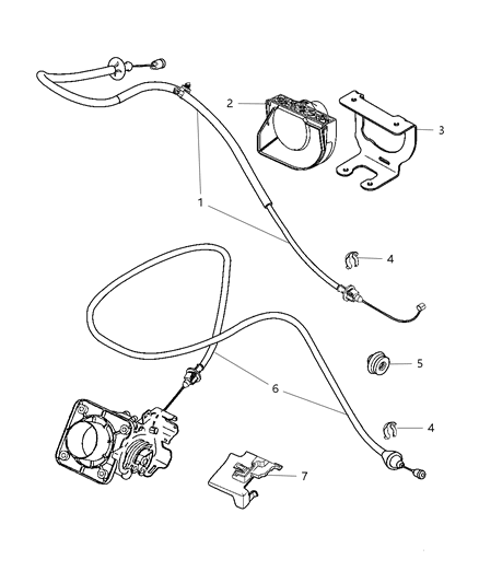 2003 Dodge Neon Cable-Throttle Control Diagram for 4891433AA