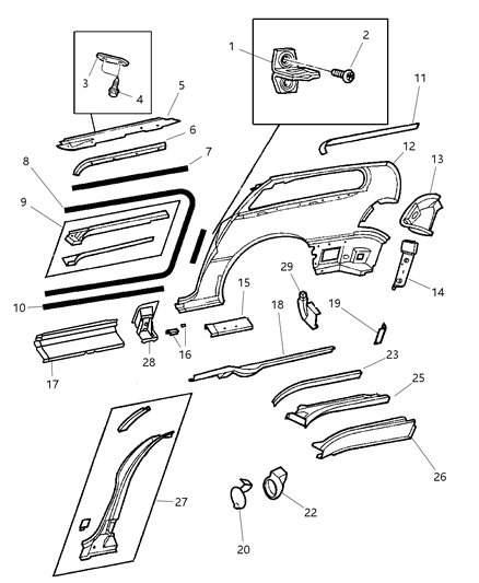 2005 Chrysler Town & Country WEATHERSTRIP-Sliding Door Secondary Diagram for 4717630AG