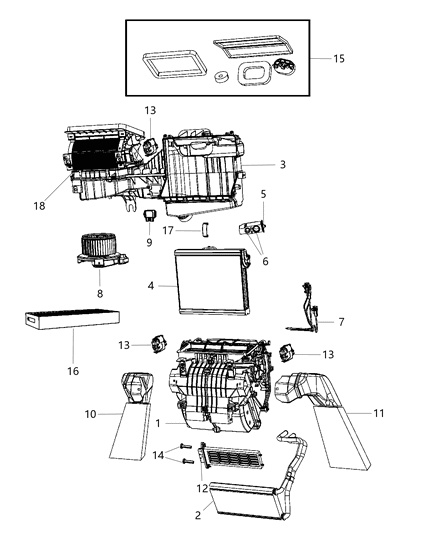 2013 Jeep Wrangler A/C & Heater Unit Diagram 2