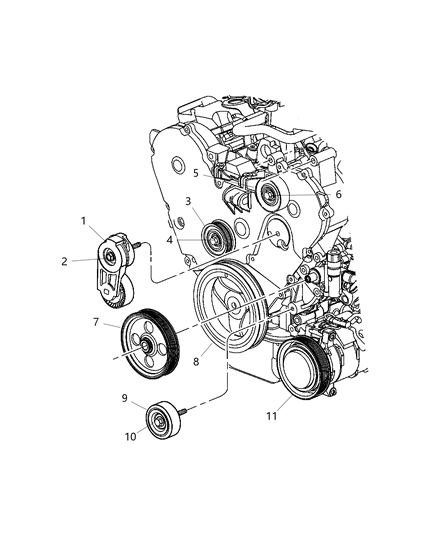 2006 Chrysler Pacifica Drive Pulleys Diagram 1