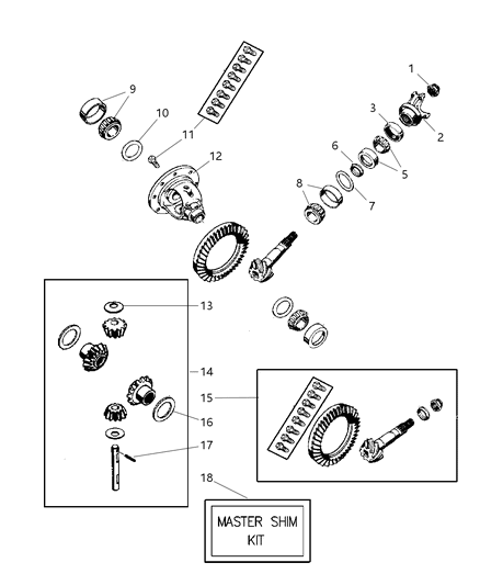 1999 Jeep Grand Cherokee SHIM-Differential Bearing Diagram for 5017325AA