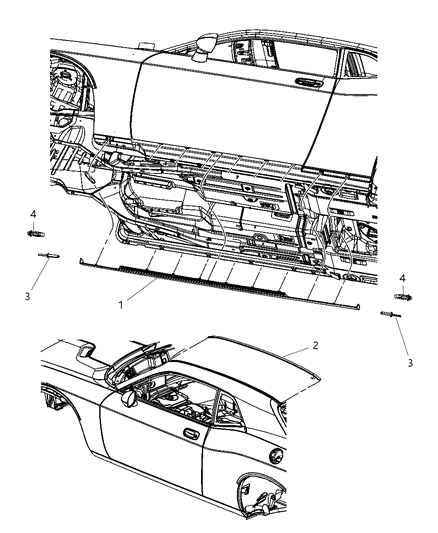 2012 Dodge Challenger Molding-Roof Diagram for 1GD41WS2AD