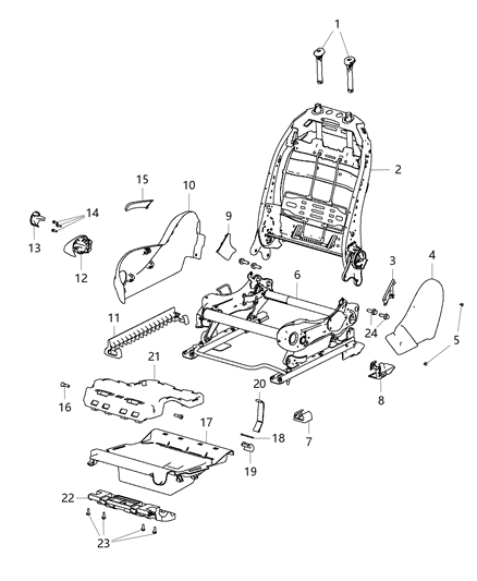 2012 Dodge Dart Strap-Seat Pull Diagram for 1RA85LA5AA