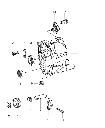 2013 Jeep Wrangler Rear Case & Related Parts Diagram 1