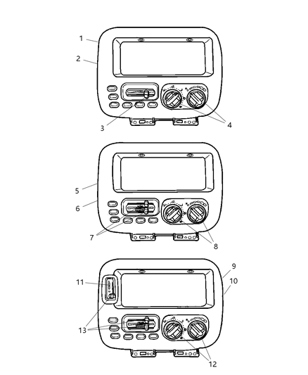 2000 Dodge Caravan Controls, A/C & Heater Diagram