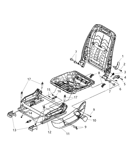 2005 Dodge Magnum Shield-Passenger OUTBOARD Diagram for 1AN561D1AA