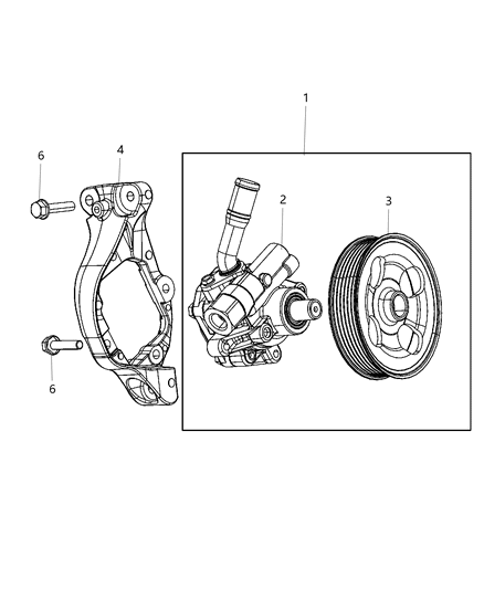 2015 Jeep Wrangler Power Steering Pump With Pulley Diagram for 5154400AC