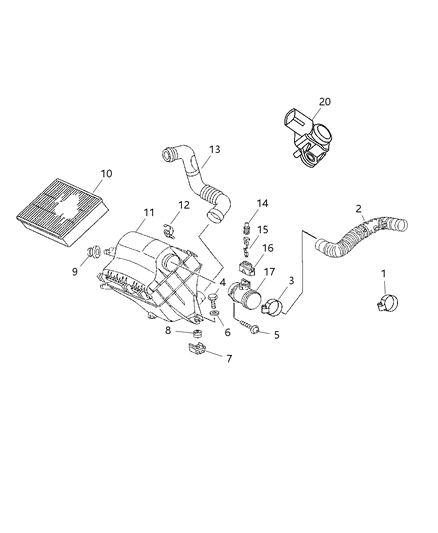 2005 Dodge Sprinter 3500 Air Cleaner Diagram for 5117478AA