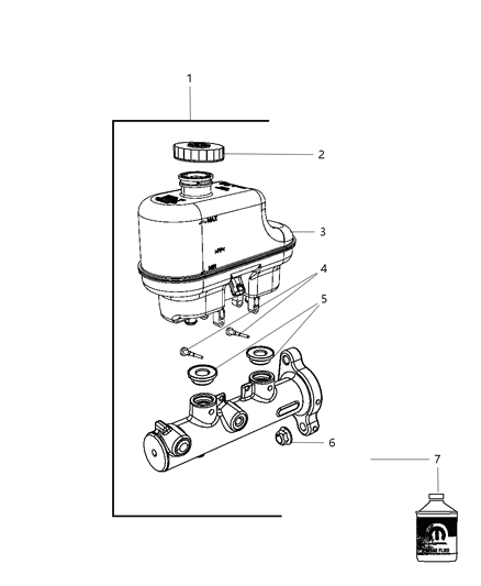 2014 Ram 5500 Brake Master Cylinder Diagram for 68034205AA