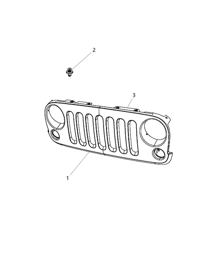 2011 Jeep Wrangler Grille-Radiator Diagram for 68046306AA