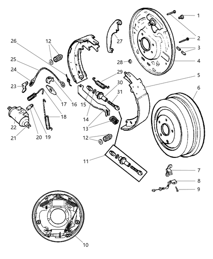 2006 Jeep Wrangler Shoe Kit-Drum Diagram for 5191789AA
