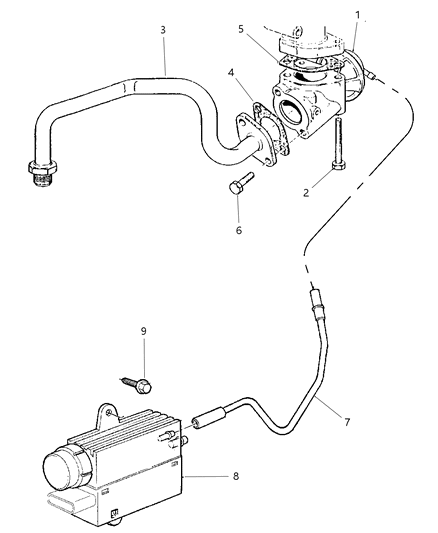 2000 Jeep Cherokee EGR Tube Gasket Diagram for 5017196AA