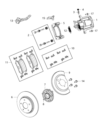 2012 Ram C/V Rear Brake Rotor Diagram for V5011996AB