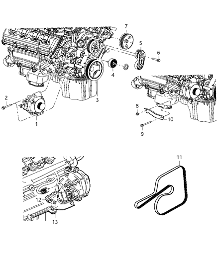 2009 Chrysler 300 Alternator & Related Parts Diagram 3