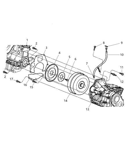 2006 Chrysler Sebring Transaxle Mounting & Related Parts Diagram