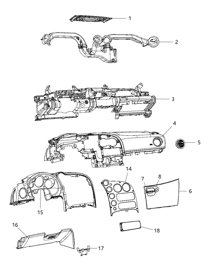 2009 Dodge Viper Cover-Instrument Panel Diagram for 1MA75DX9AA