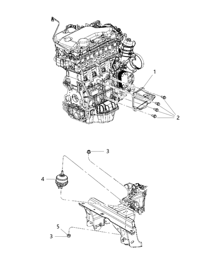2012 Jeep Liberty INSULATOR-Engine Mount Diagram for 52125232AE