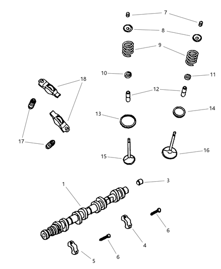 2000 Jeep Grand Cherokee Engine Camshaft Right Diagram for 53021160AA