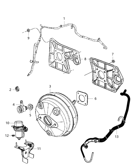 2014 Jeep Wrangler Booster & Pump, Vacuum Power Brake Diagram