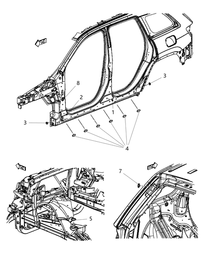 2013 Jeep Grand Cherokee Plugs - Body Side Diagram