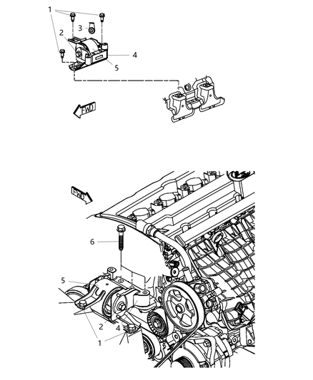 2016 Jeep Compass Engine Mounting Right Side Diagram 1