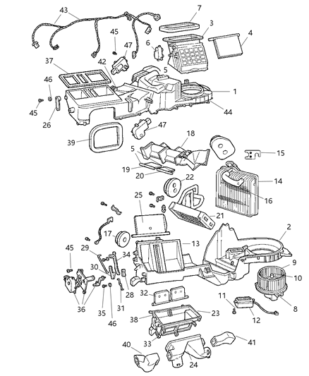 2003 Jeep Grand Cherokee Motor-Blower With Wheel Diagram for 5096255AA