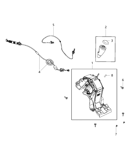 2015 Jeep Compass Transmission Shifter Diagram for 68186149AE