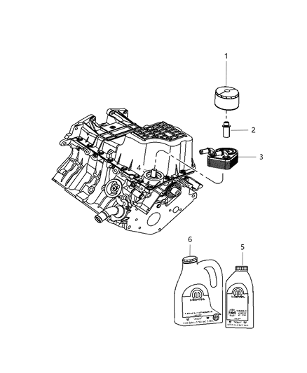 2010 Dodge Nitro Engine Oil , Engine Oil Filter , Adapter And Splash Guard Diagram 2