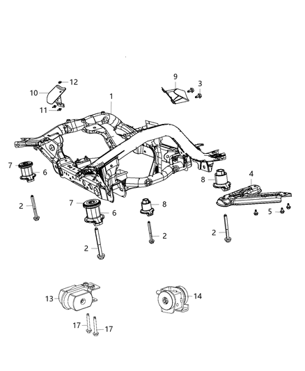 2014 Jeep Grand Cherokee CROSSMEMBER-Front Suspension Diagram for 52124860AM