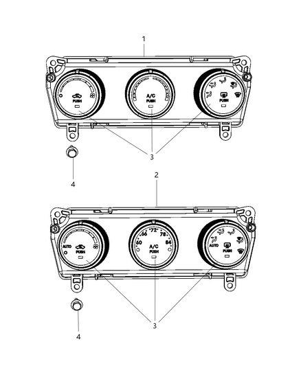 2013 Jeep Compass A/C & Heater Controls Diagram
