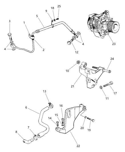 1997 Jeep Cherokee RETAINER-Heater Hose Diagram for 4886051AA