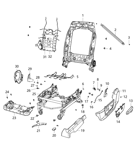 2020 Ram 4500 Adjusters, Recliners, Shields And Risers - Driver Seat Diagram 1
