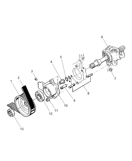 2001 Jeep Cherokee Power Steering Pump Diagram for 4883460AA